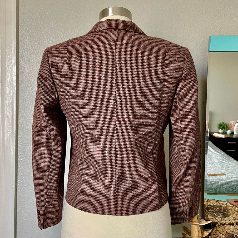 Vintage Pendleton Brown & Cream Houndstooth Tailo… - image 4
